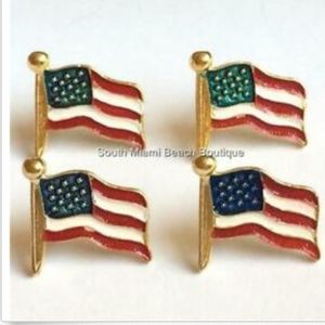 4- USA American Flag Pin Brooch Enamel Patriotic